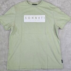 Sonneti London Mens Sage Green Box Logo Graphic T-Shirt XL